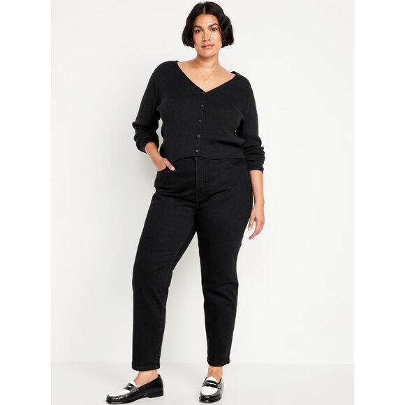 Old Navy Jeans OG Straight High Rise Black Denim - Picture 1 of 10